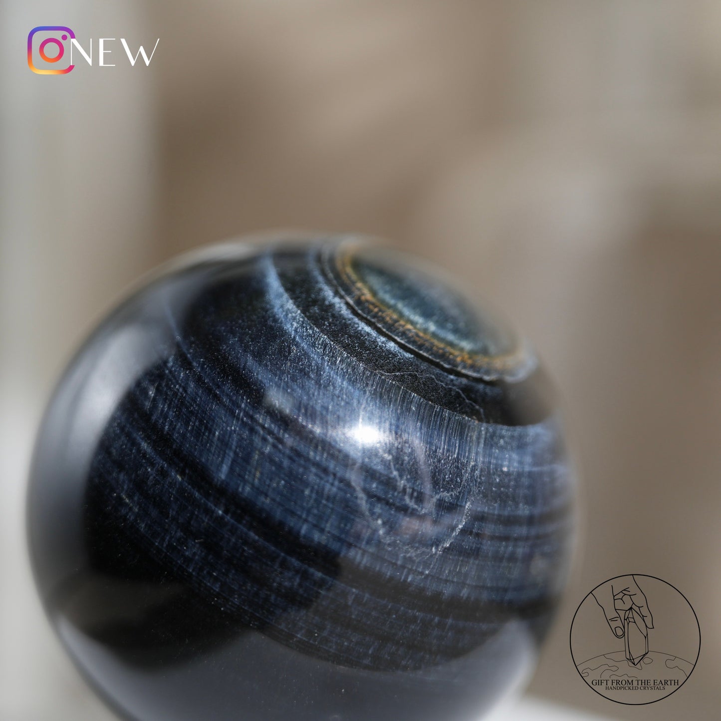 Blue tiger’s eye sphere