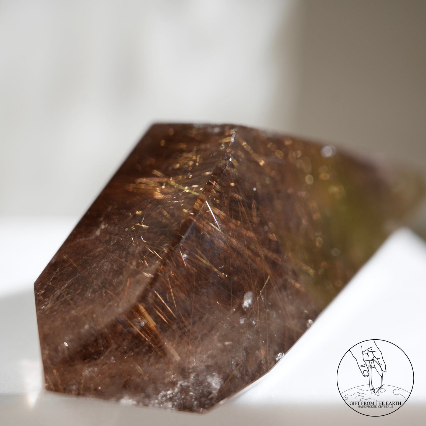 Golden rutilated quartz freeform