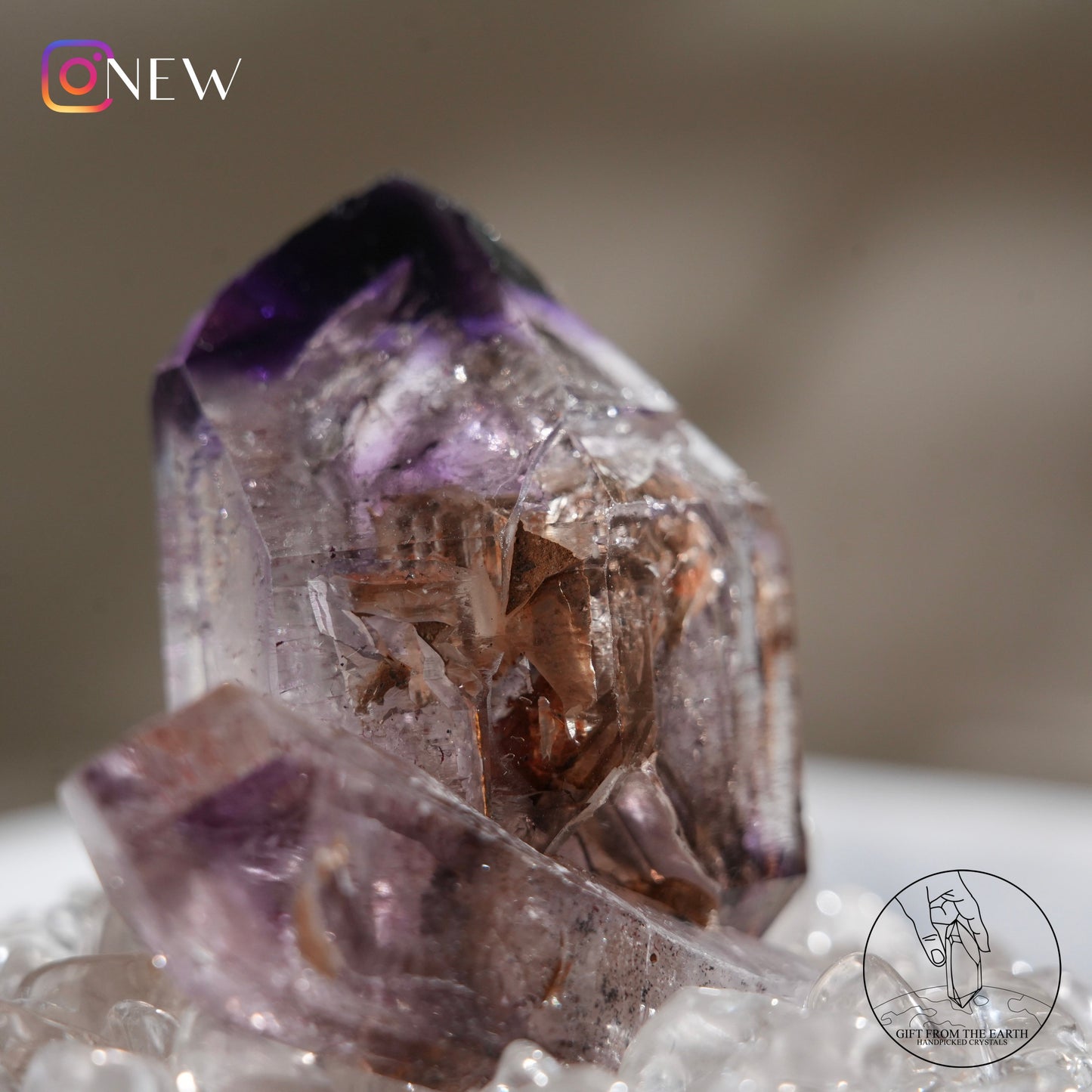 Twin enhydro super seven Skeletal quartz