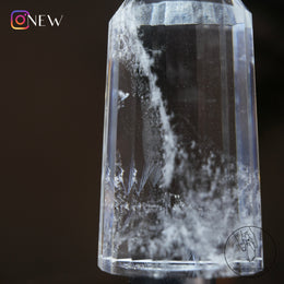 24面藍針白水晶柱
