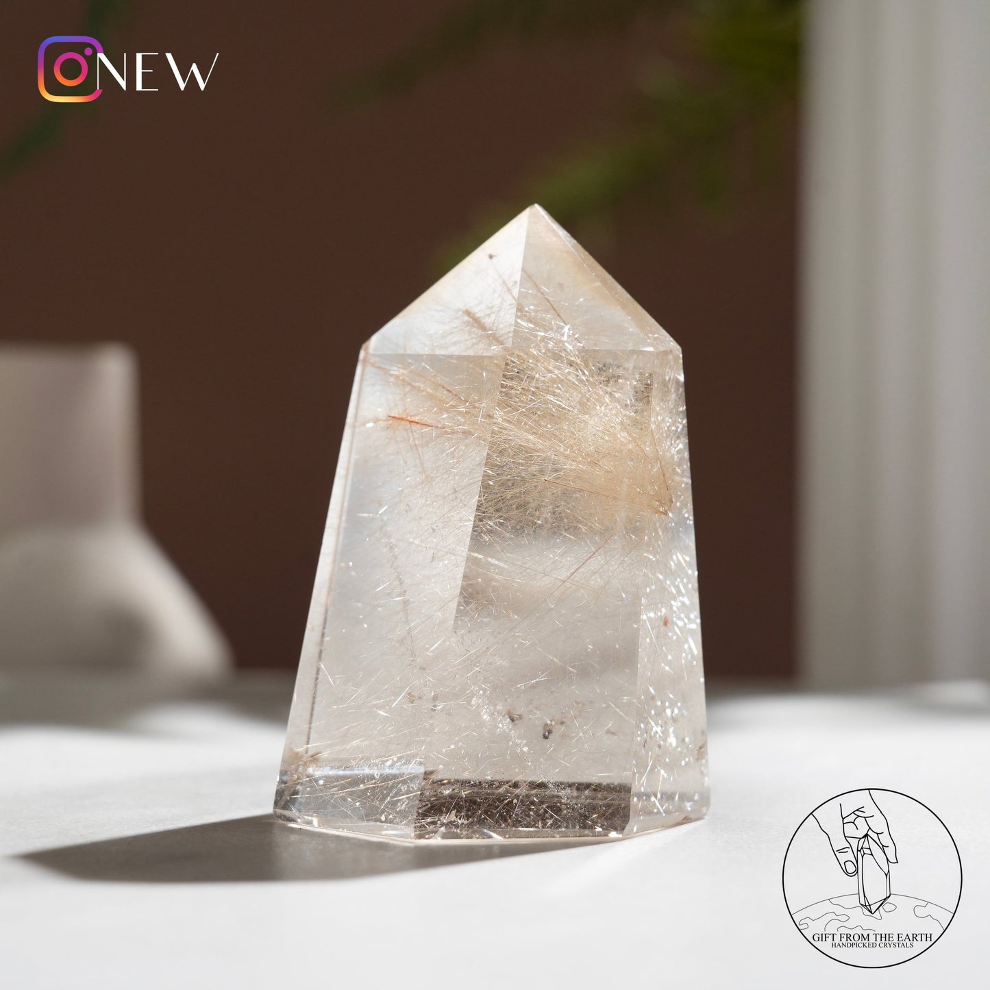 Golden rutilated quartz point