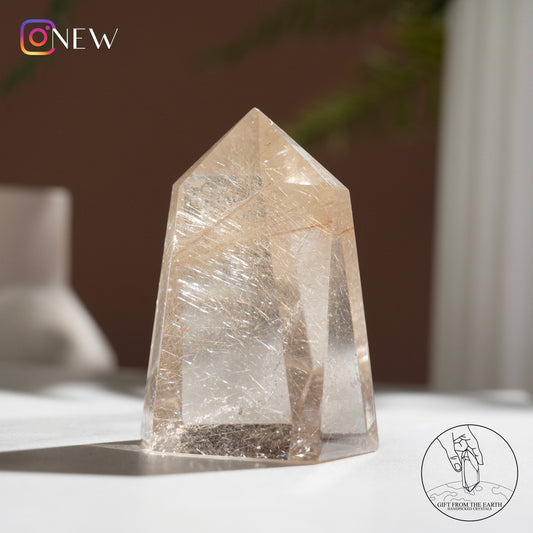 Golden rutilated quartz point