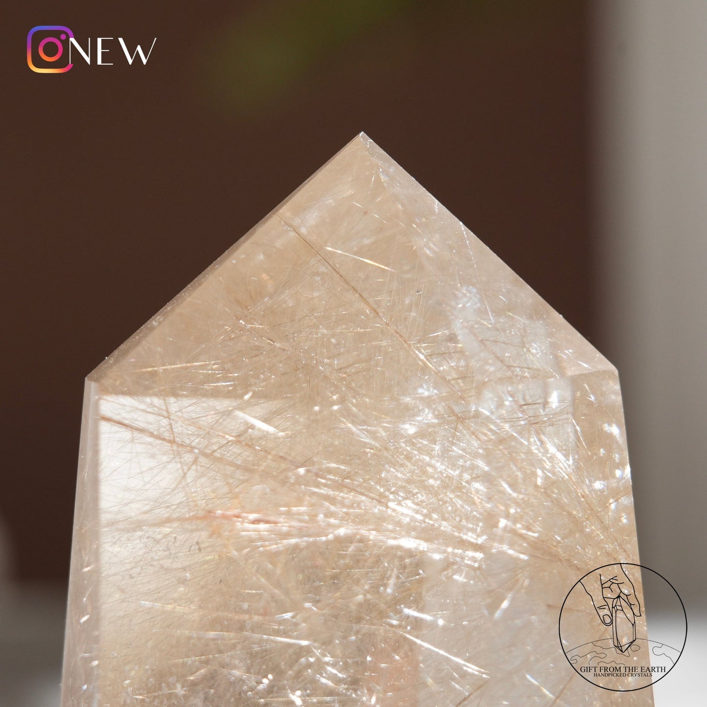 Golden rutilated quartz point