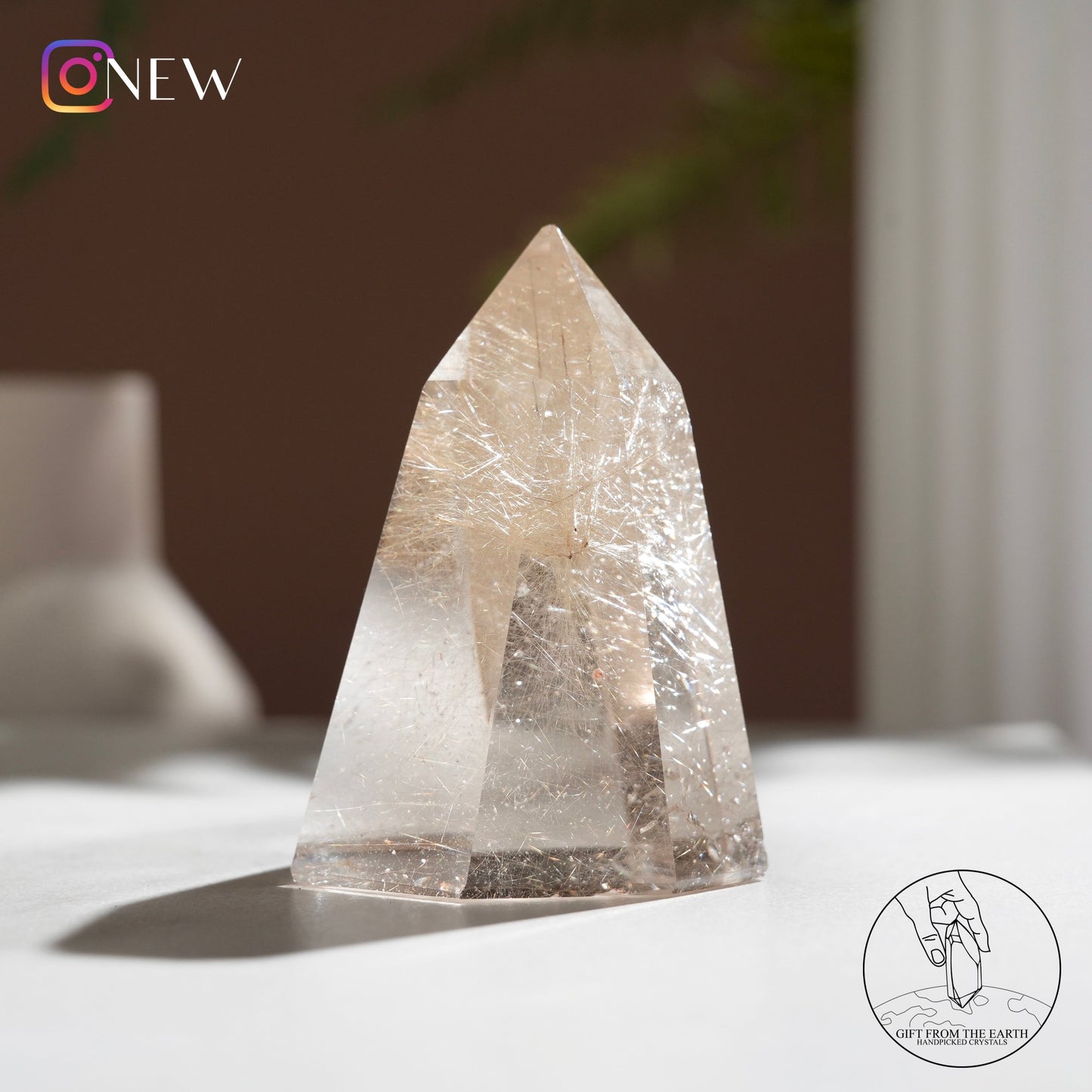 Golden rutilated quartz point