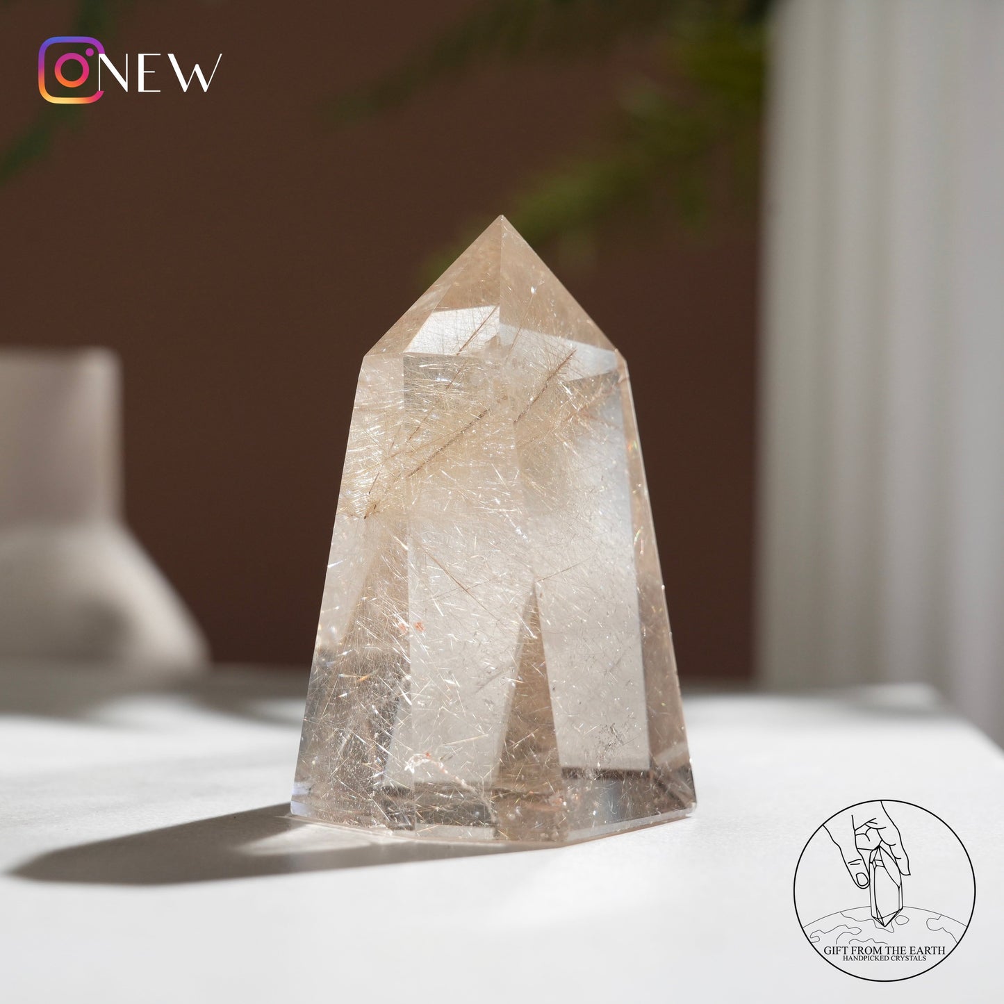 Golden rutilated quartz point