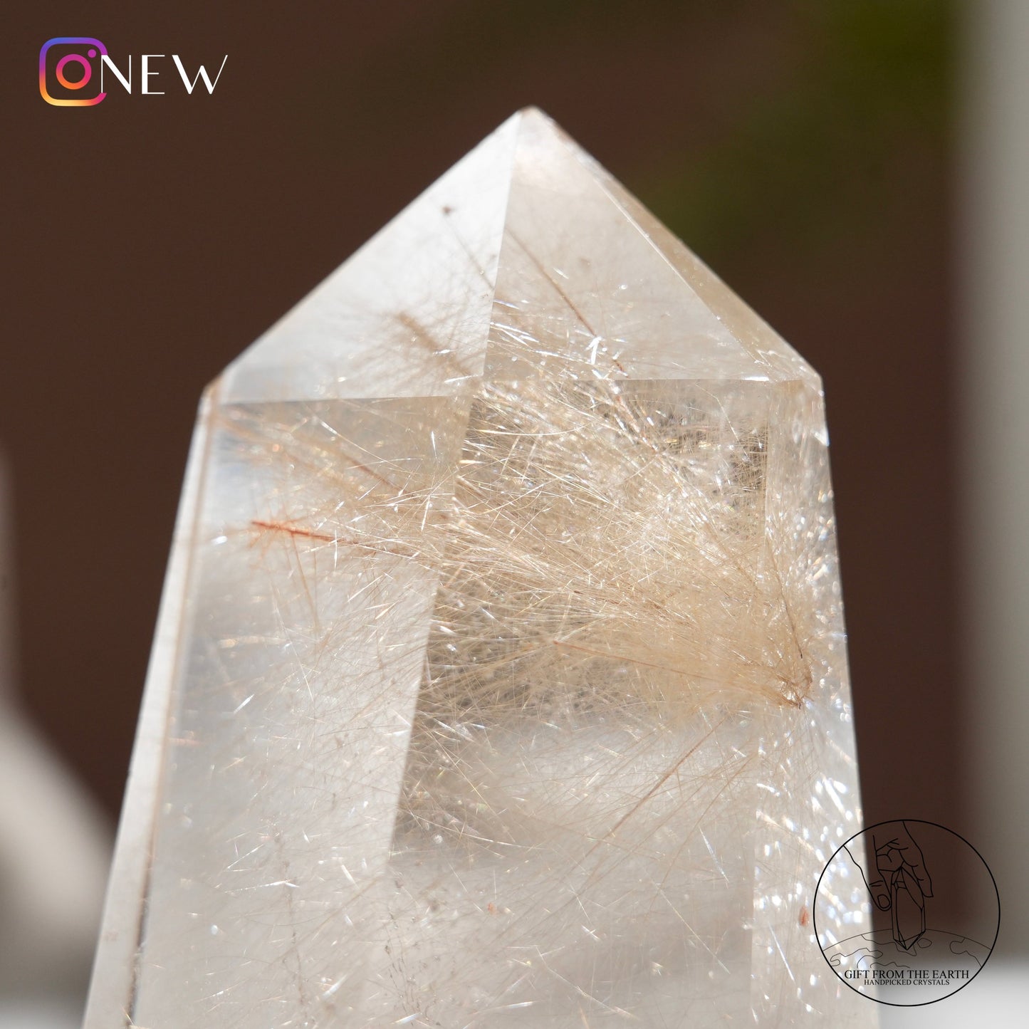 Golden rutilated quartz point