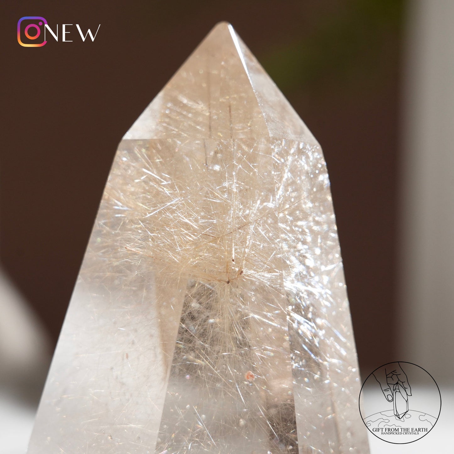 Golden rutilated quartz point