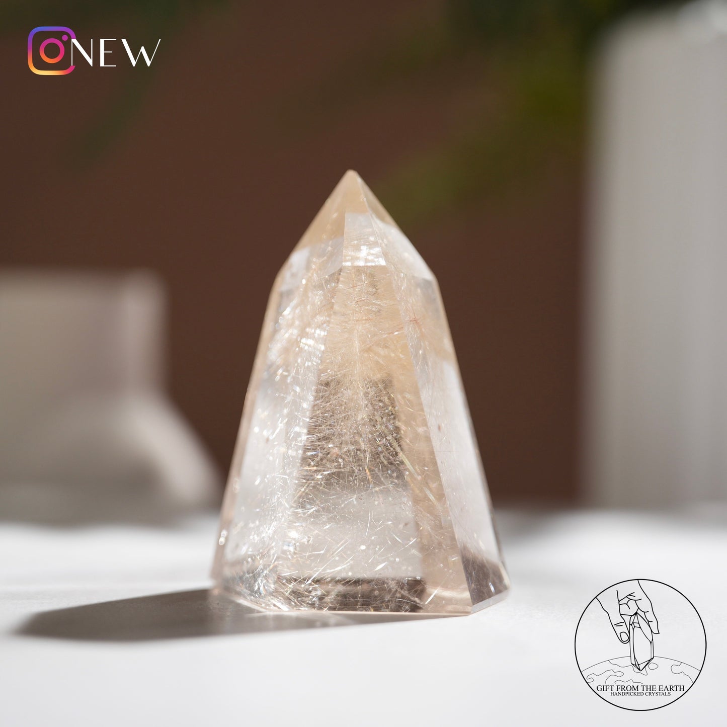 Golden rutilated quartz point