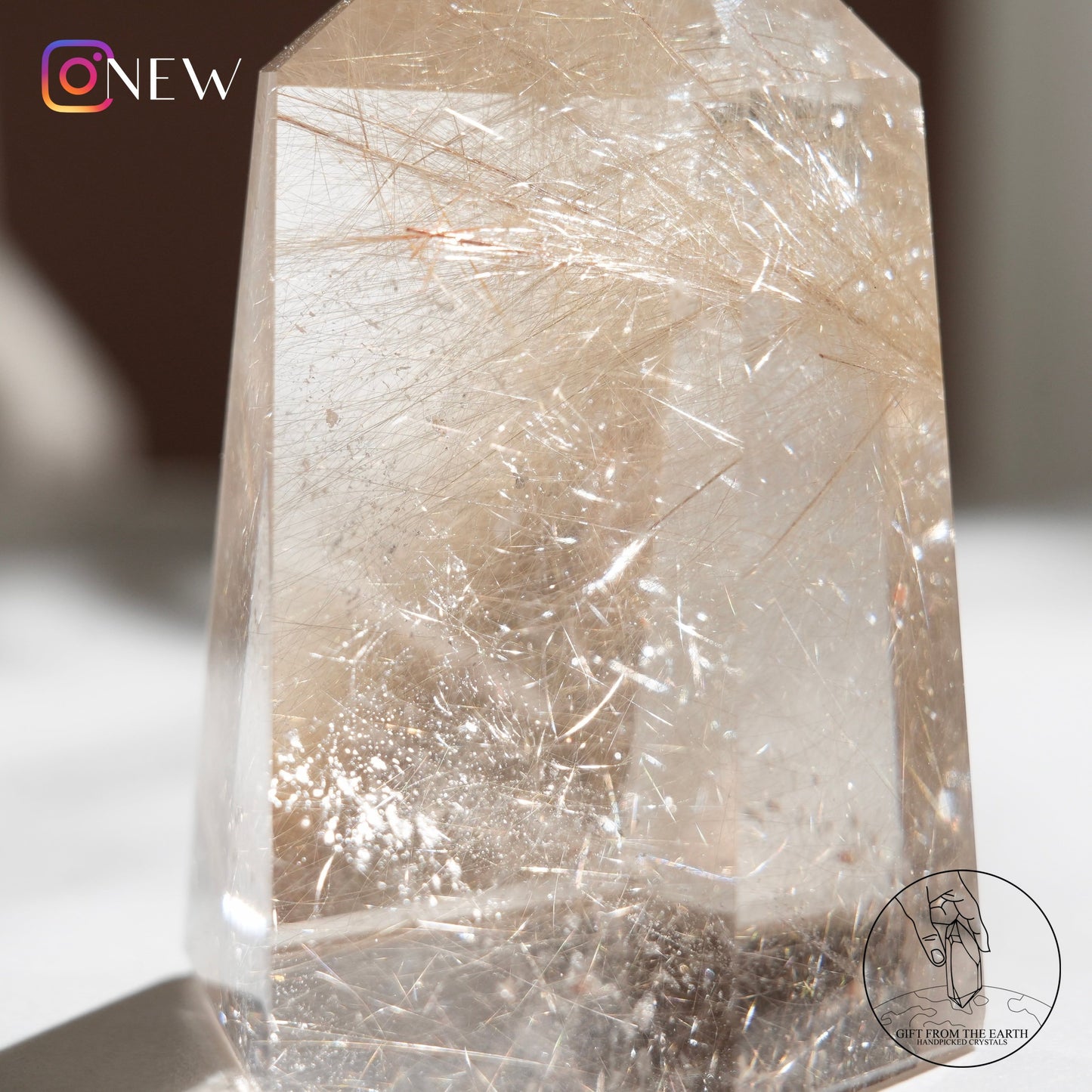 Golden rutilated quartz point