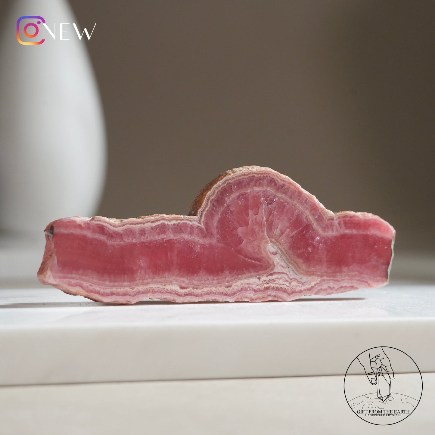 Argentinian rhodochrosite slice