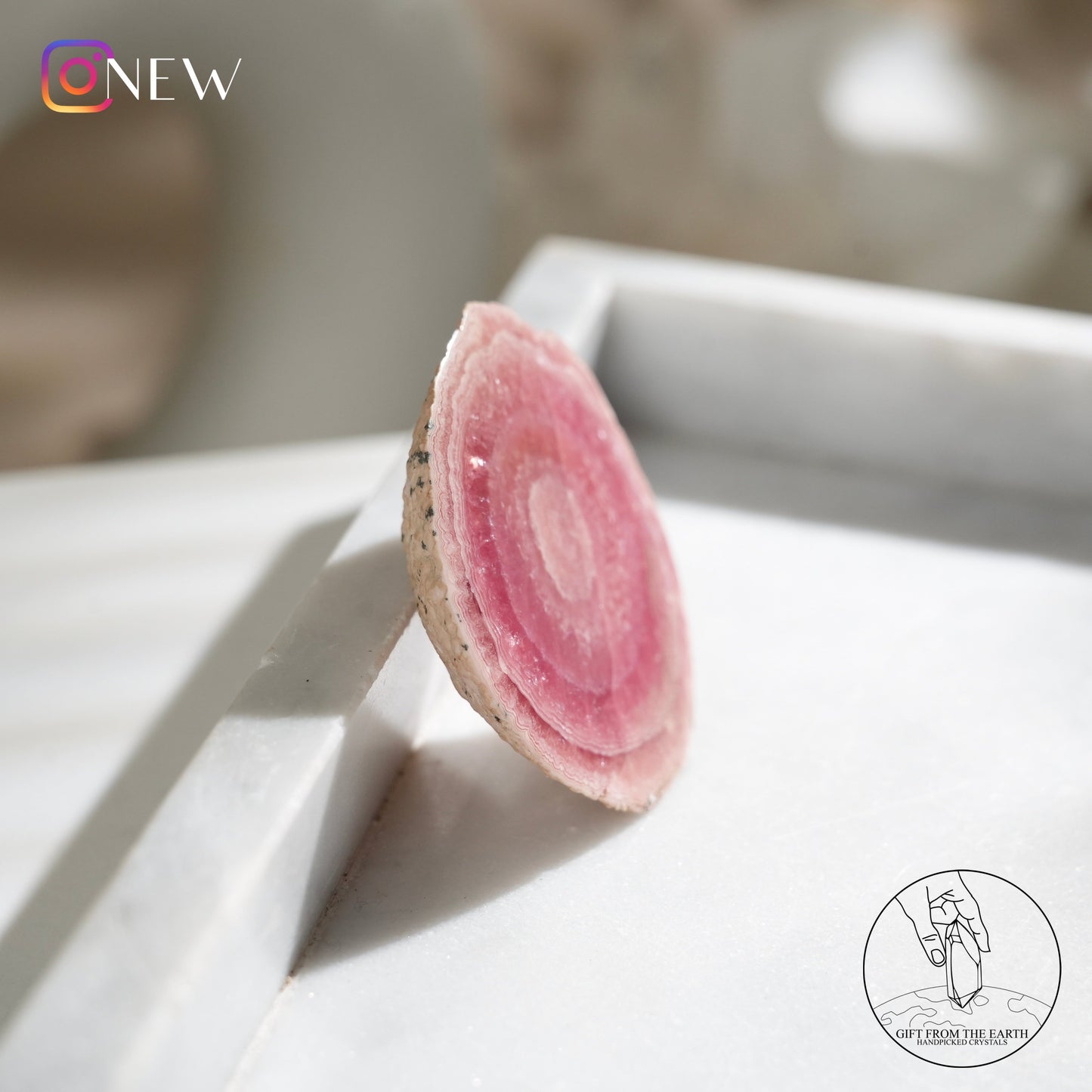 Argentinian rhodochrosite slice