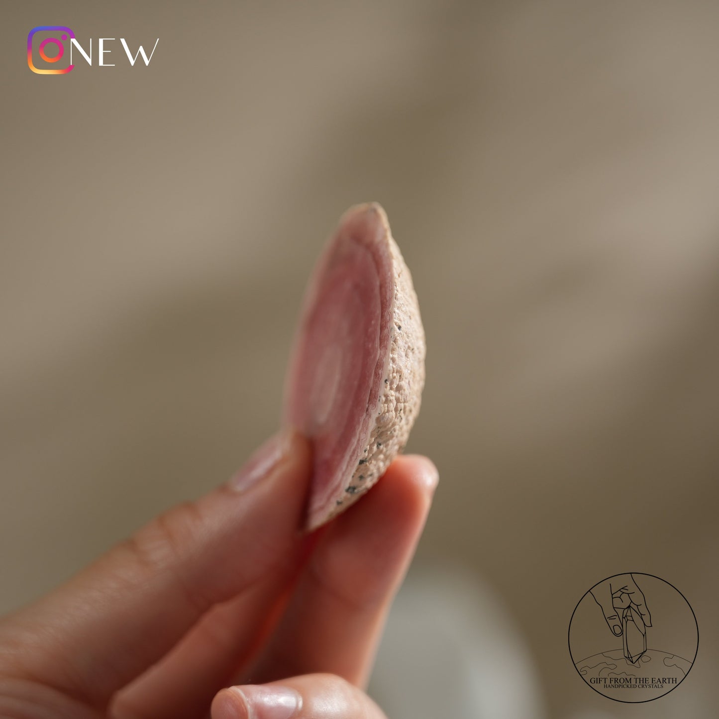 Argentinian rhodochrosite slice