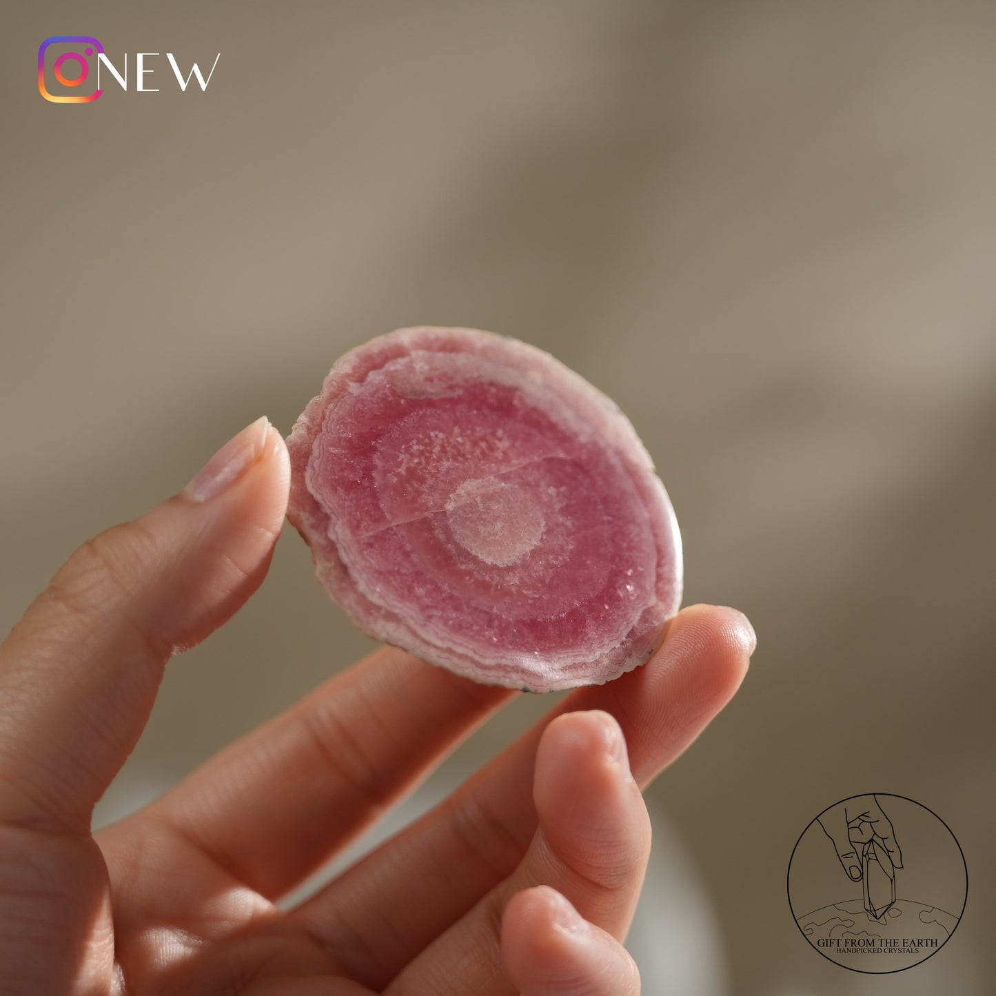 Argentinian rhodochrosite slice