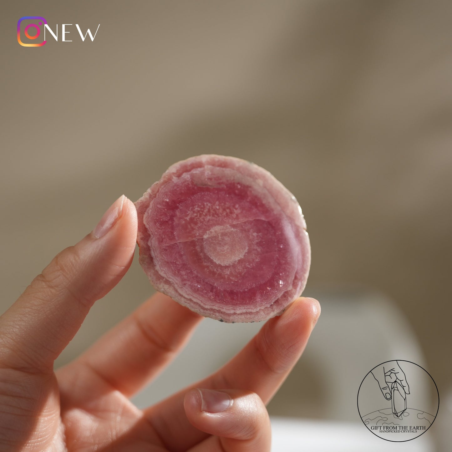 Argentinian rhodochrosite slice