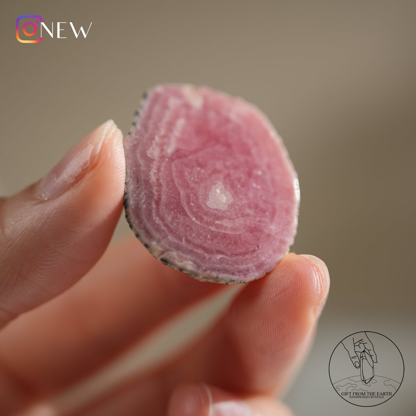 Argentinian rhodochrosite slice