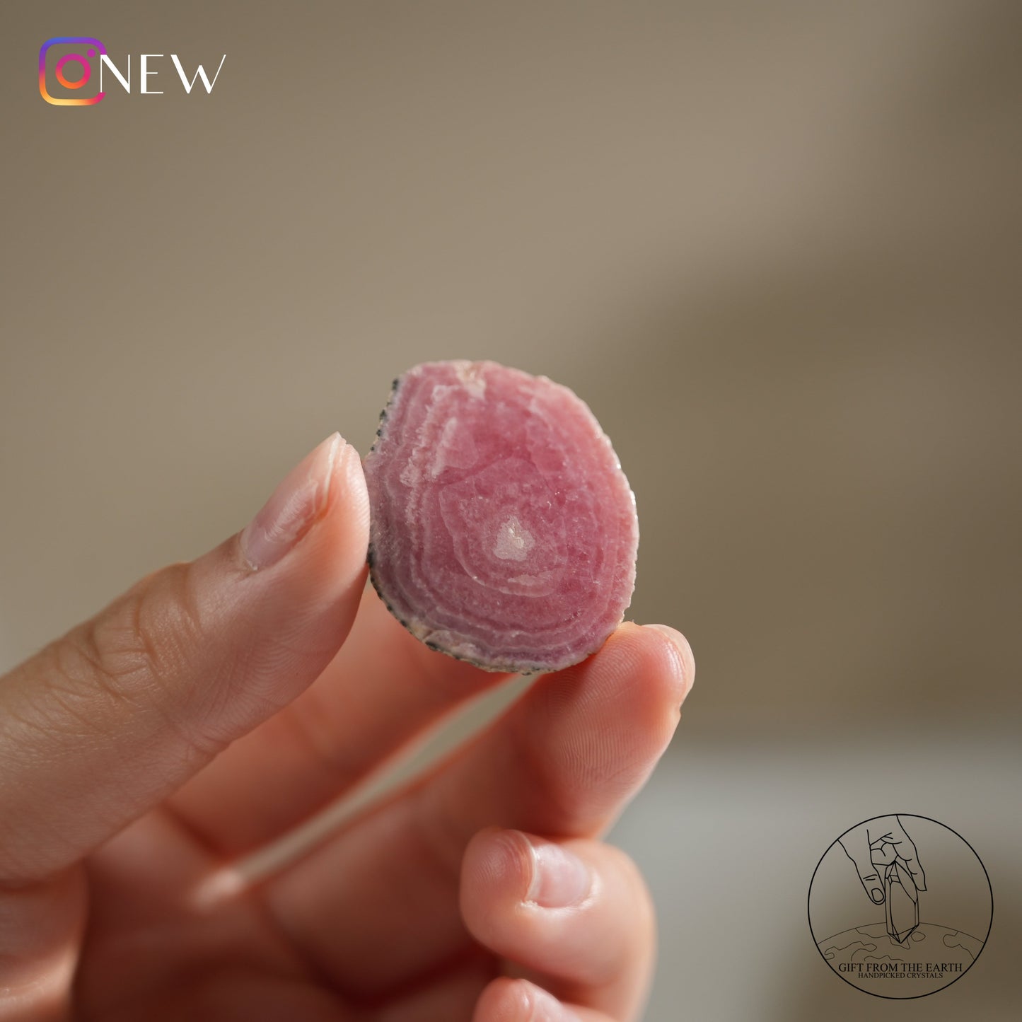 Argentinian rhodochrosite slice