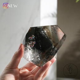 彩虹綠幽靈水晶隨形黃金療癒者共生