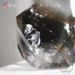 彩虹綠幽靈水晶隨形黃金療癒者共生