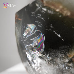 彩虹綠幽靈水晶隨形黃金療癒者共生