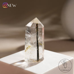 綠碧璽白水晶柱