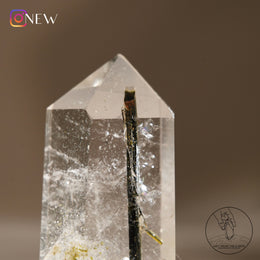綠碧璽白水晶柱