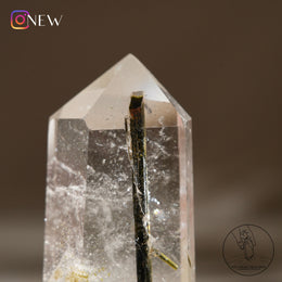 綠碧璽白水晶柱