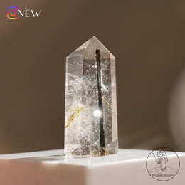 綠碧璽白水晶柱