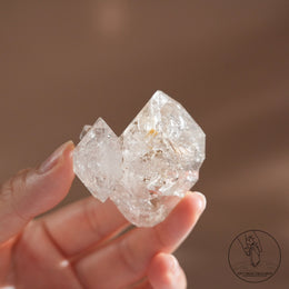 尼泊爾雙生黃泥白骸骨水晶