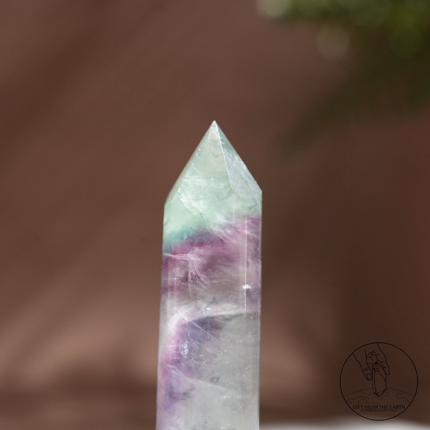 Purple-green fluorite column