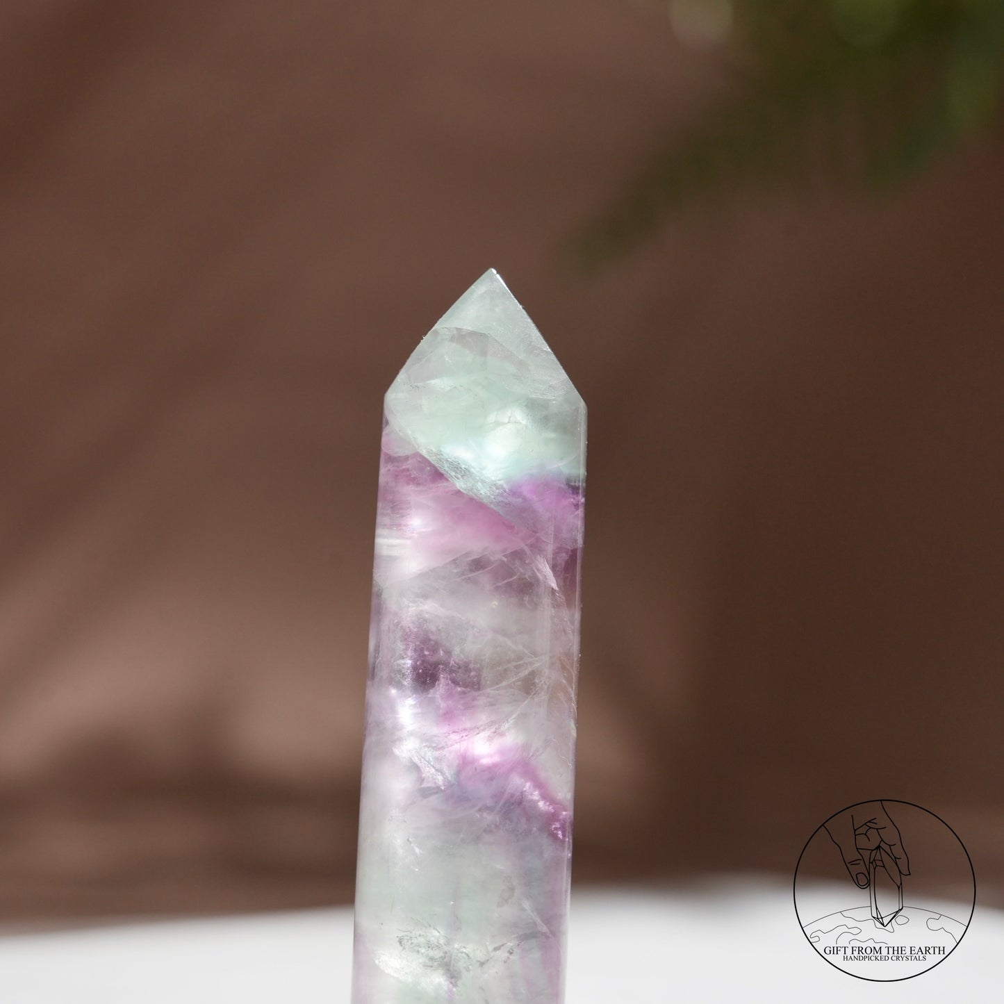 Purple-green fluorite column