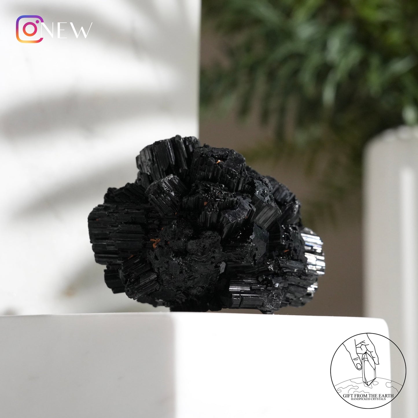 Namibian lustrous black tourmaline cluster