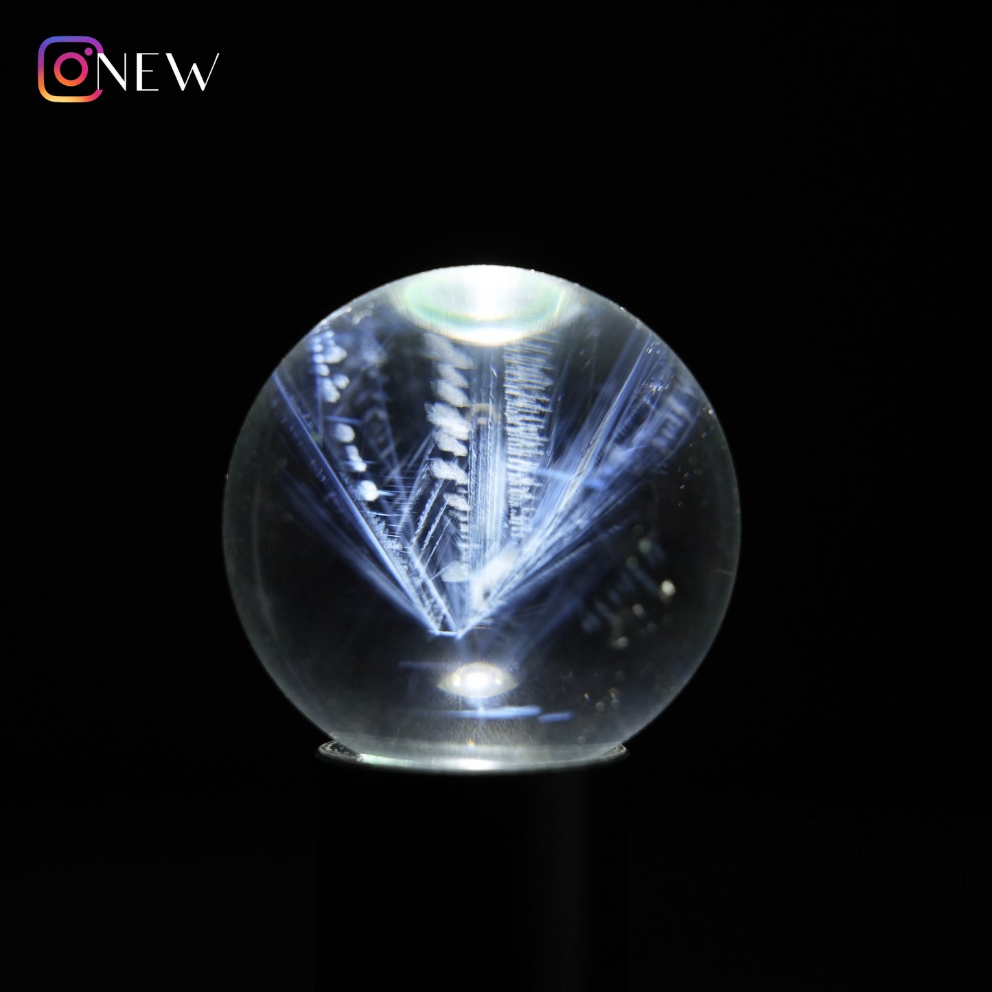 Blue needle quartz sphere