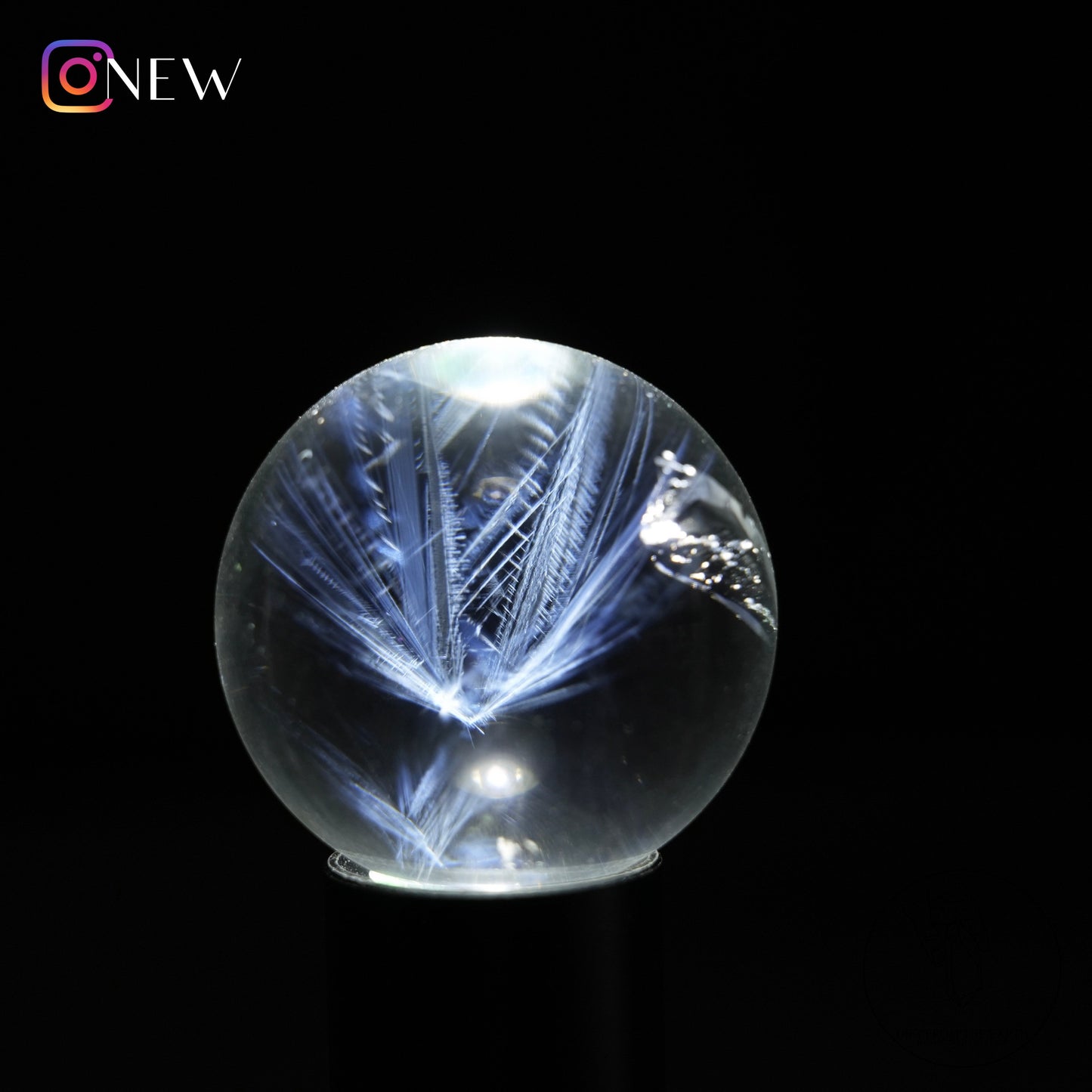 Blue needle quartz sphere