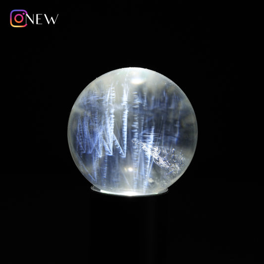 Blue needle quartz sphere