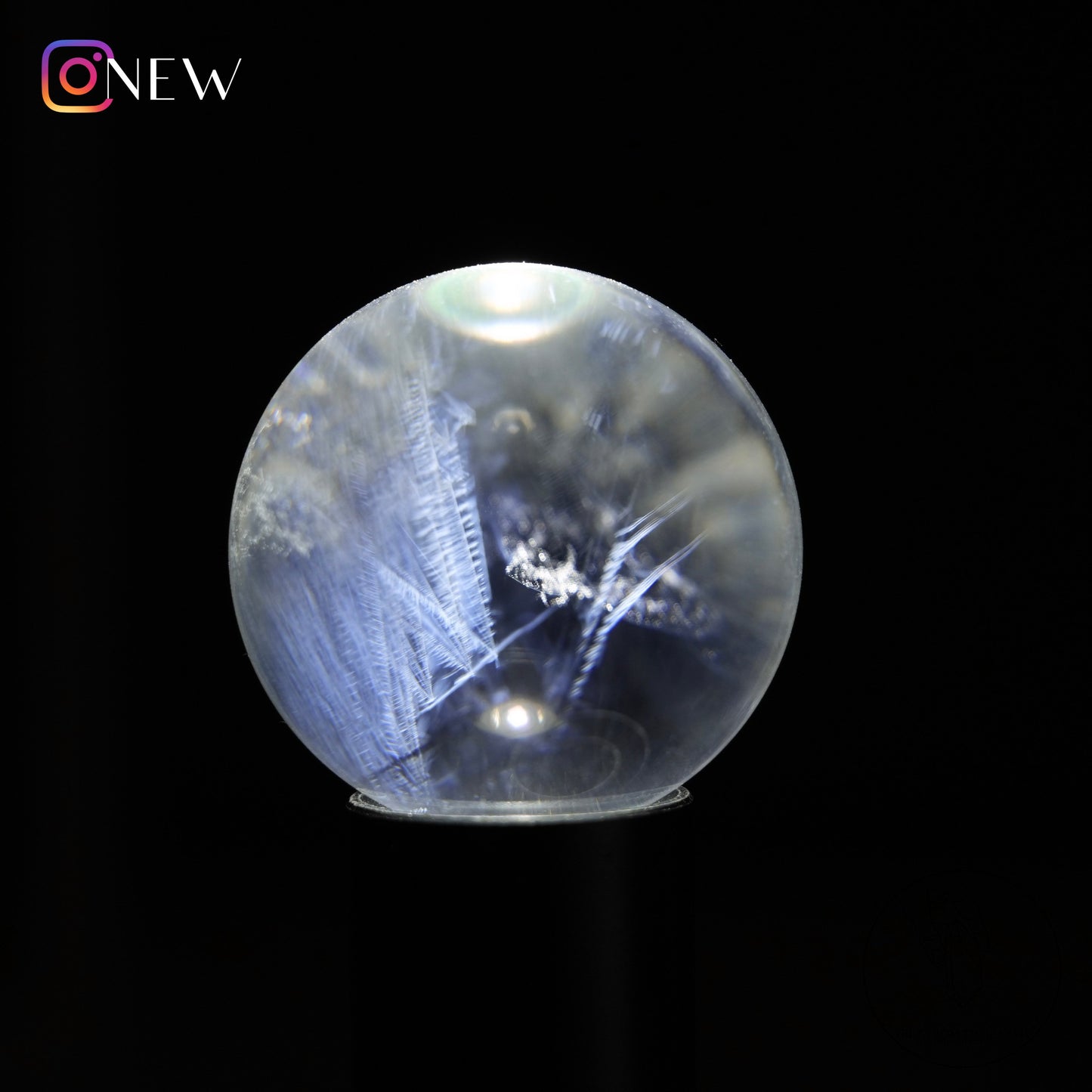 Blue needle quartz sphere