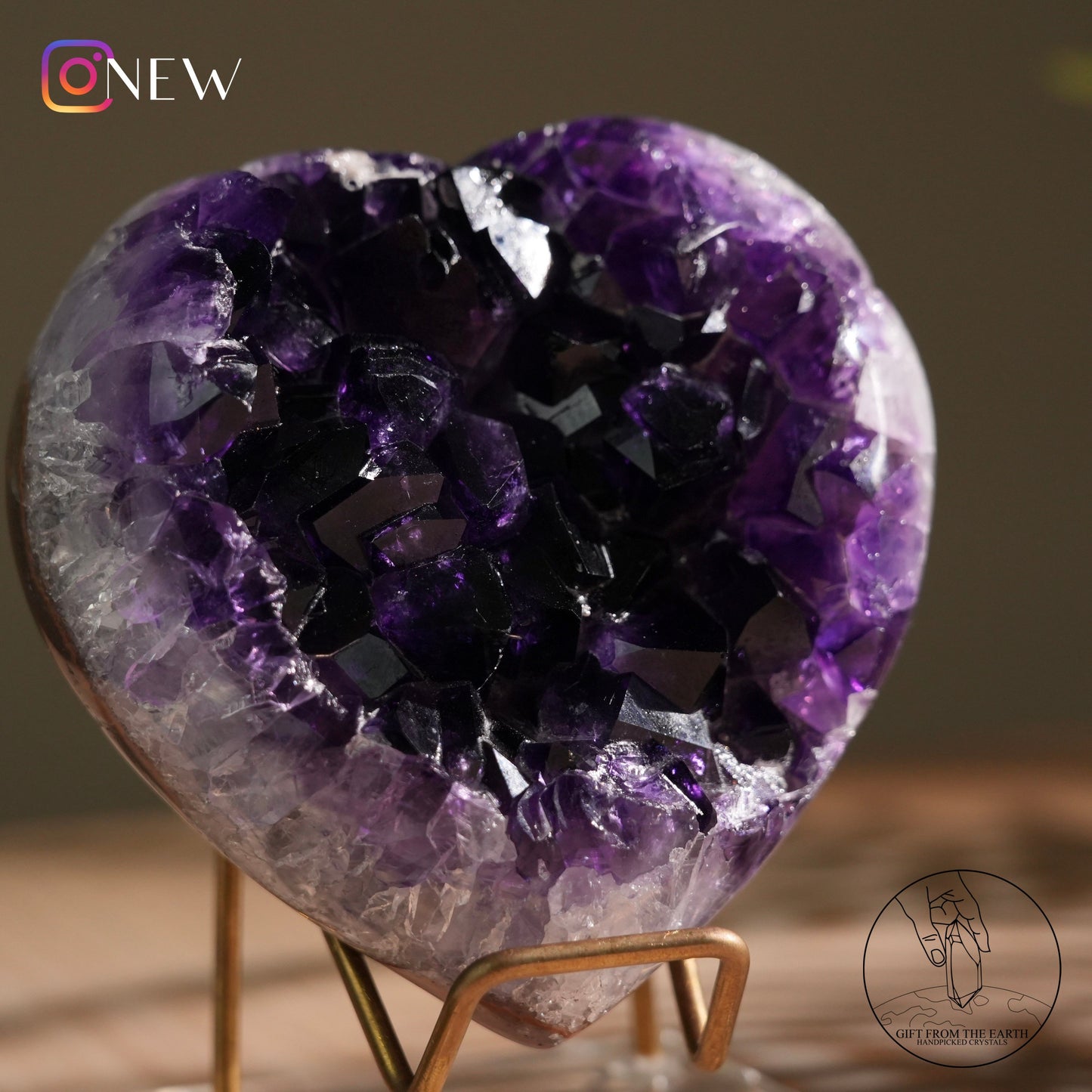 Heart-shaped amethyst cluster