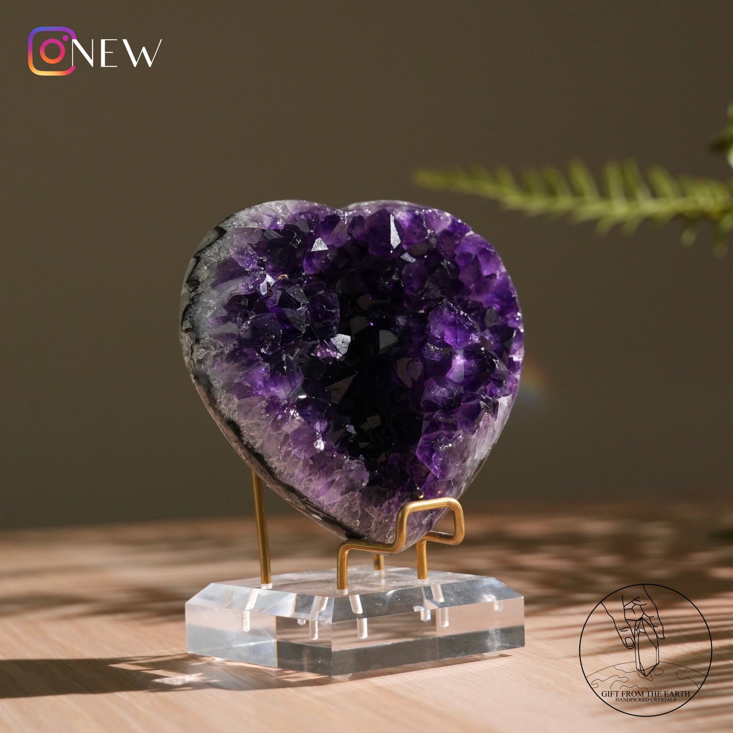 Heart-shaped amethyst cluster