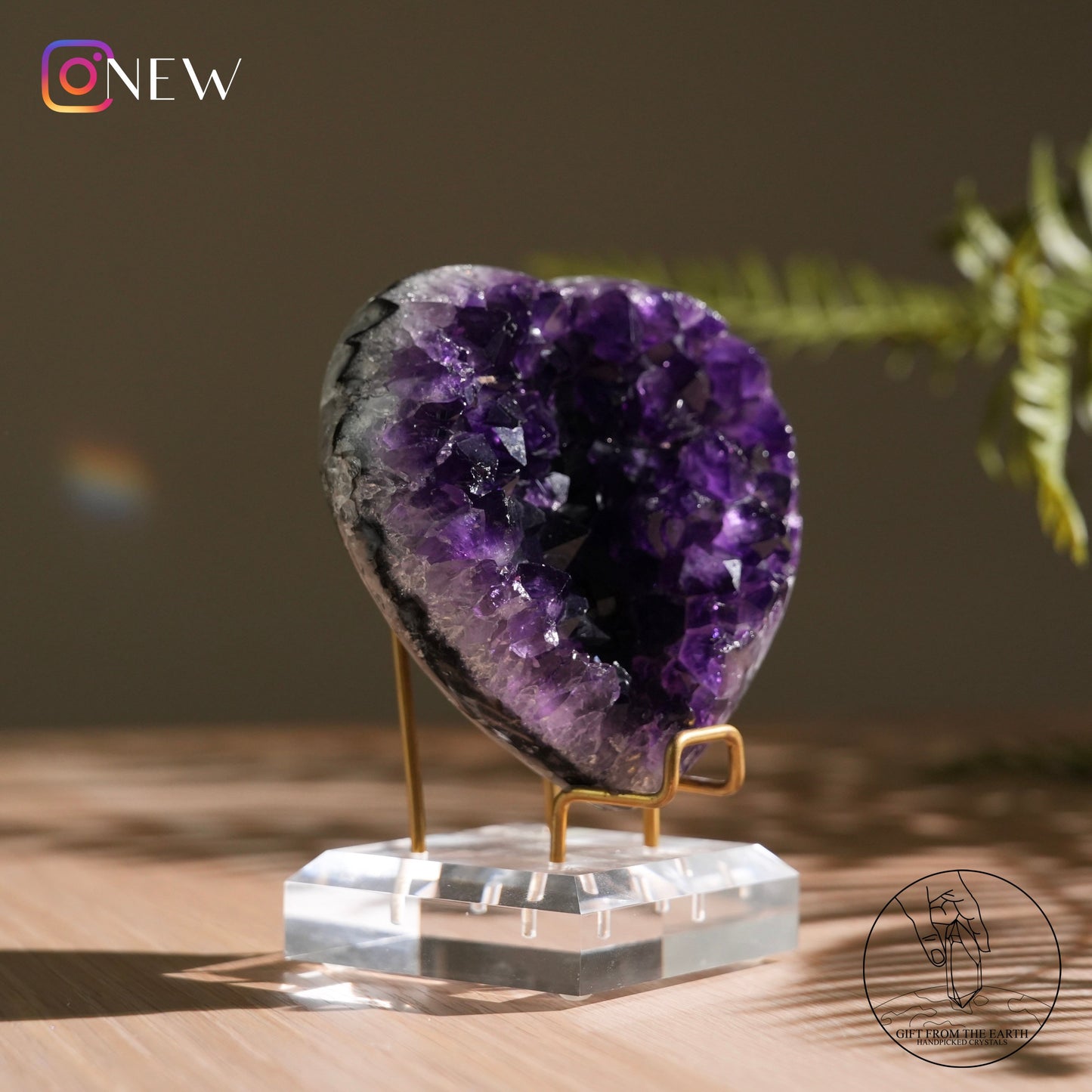 Heart-shaped amethyst cluster