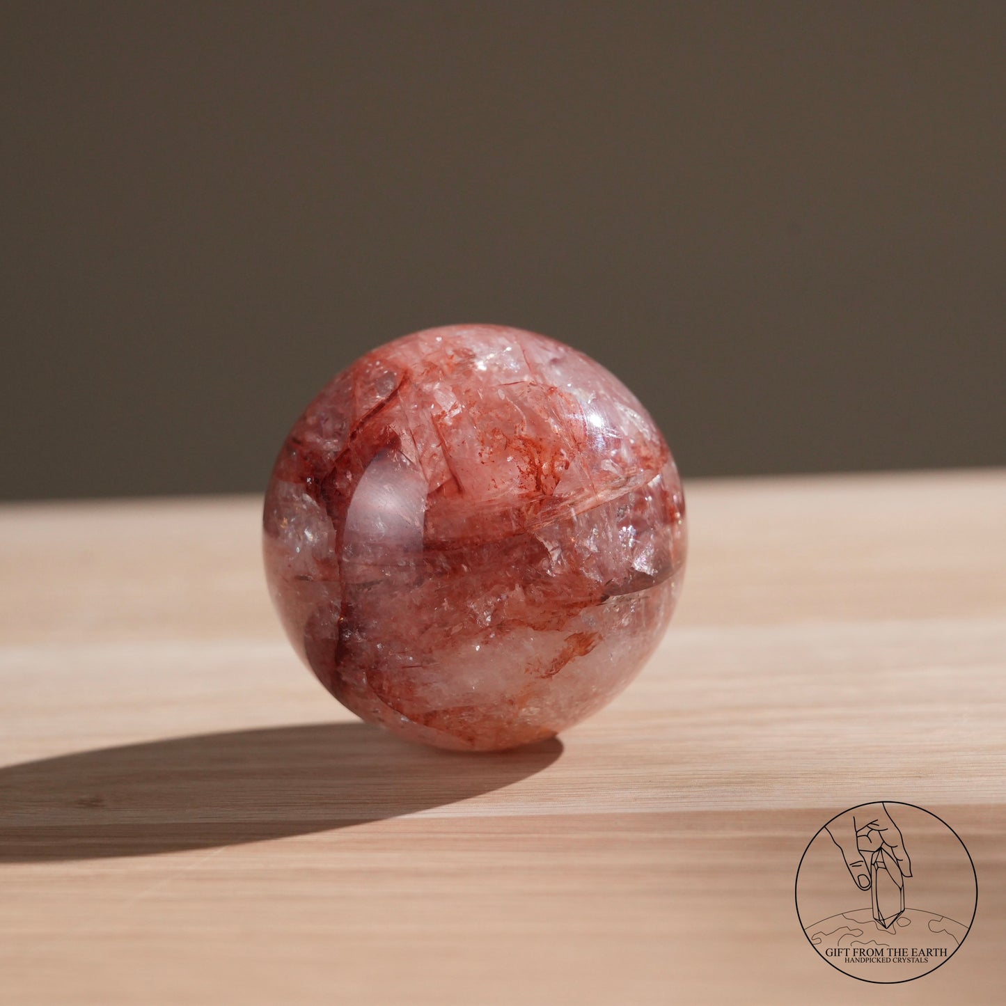 Fire quartz sphere