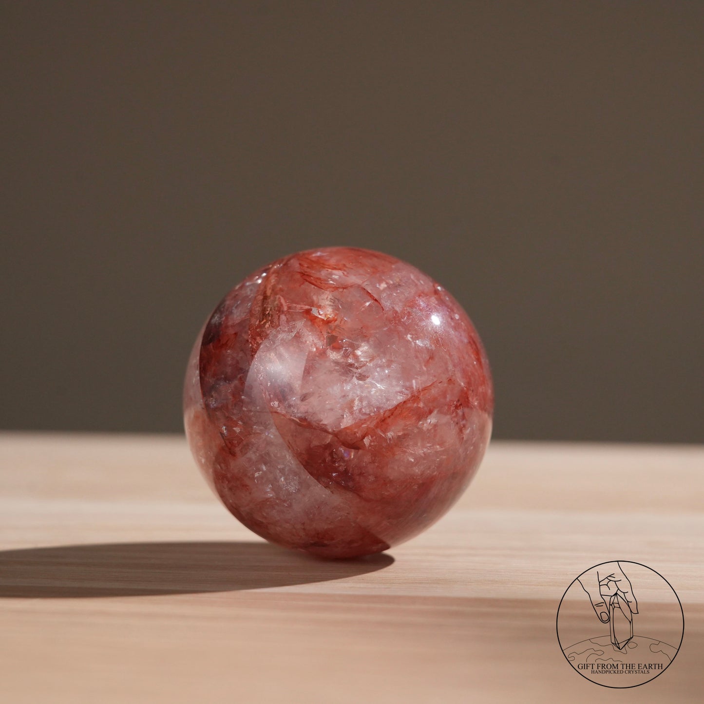 Fire quartz sphere