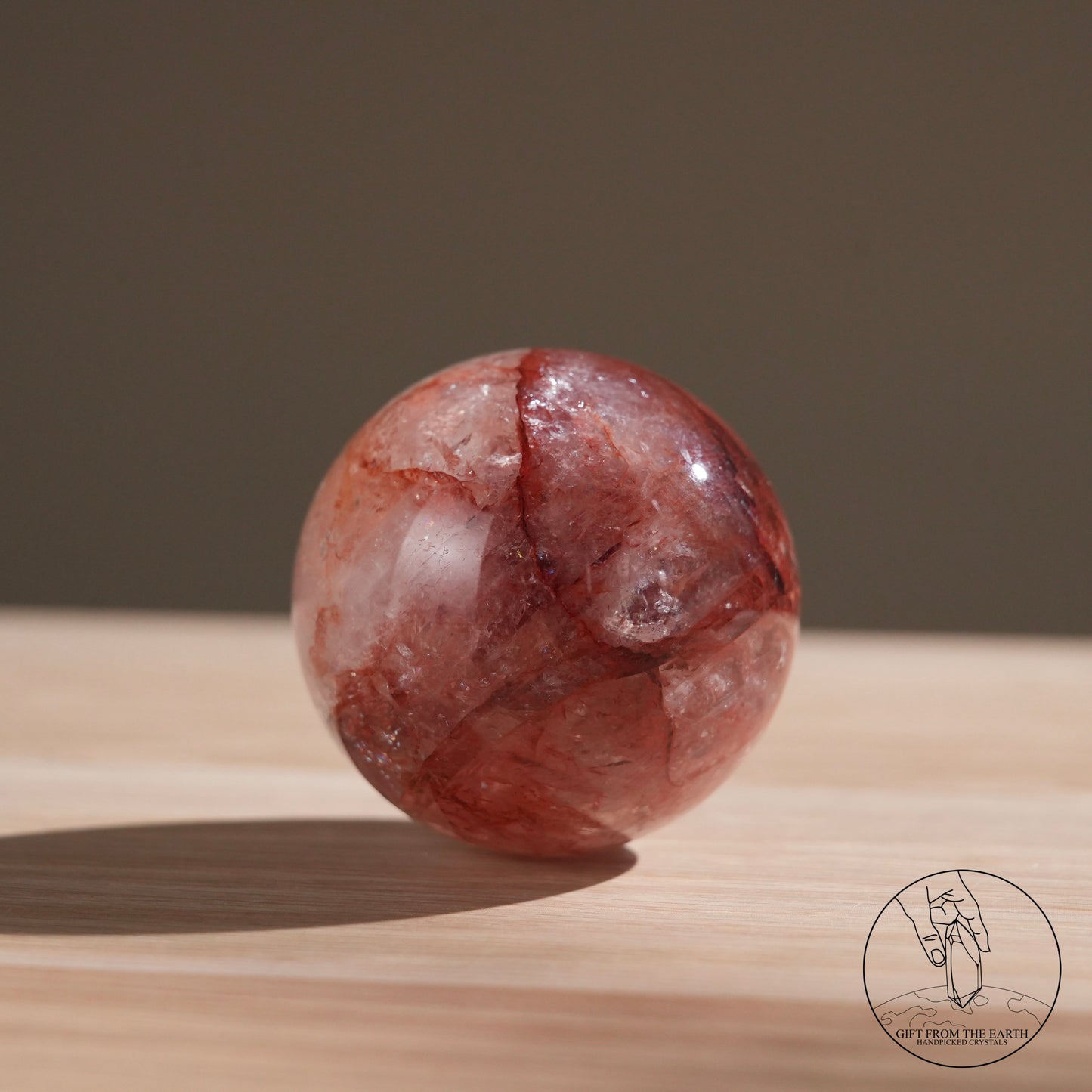 Fire quartz sphere