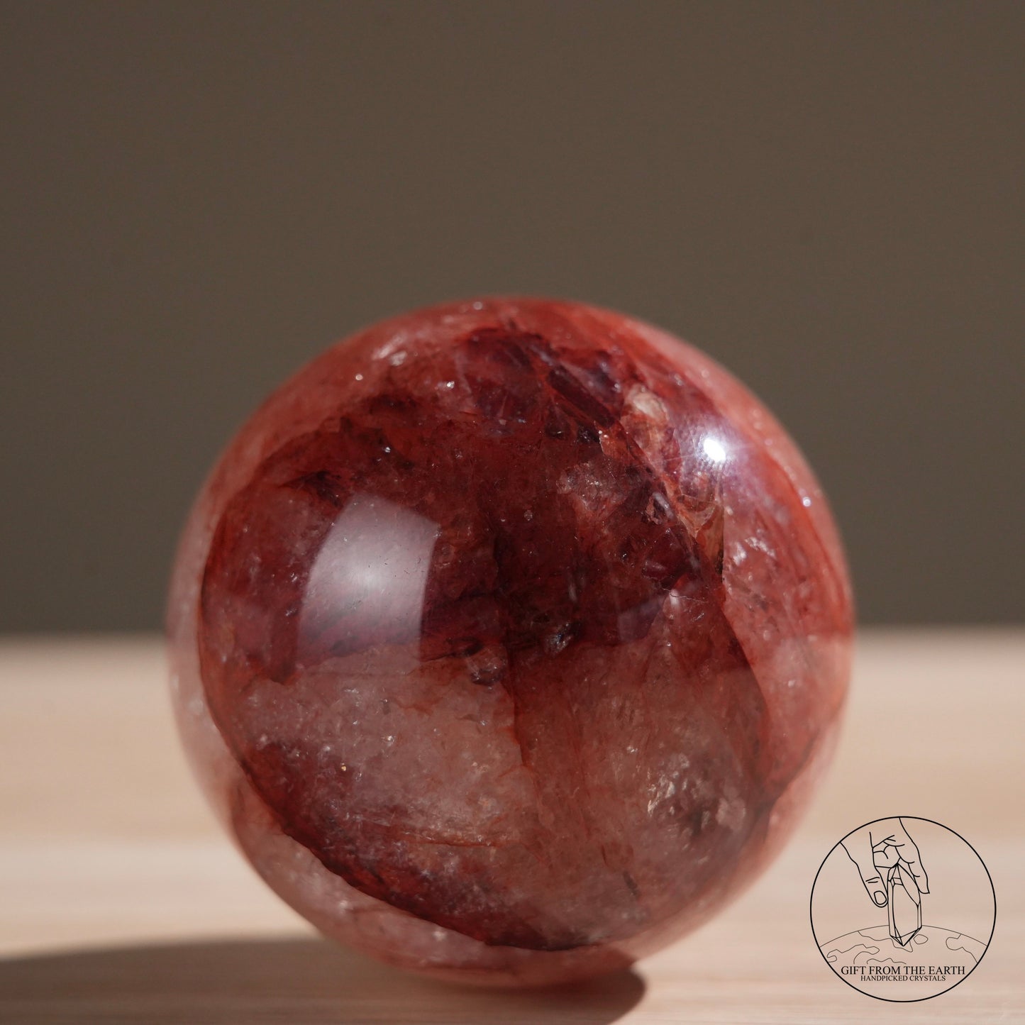 Fire quartz sphere