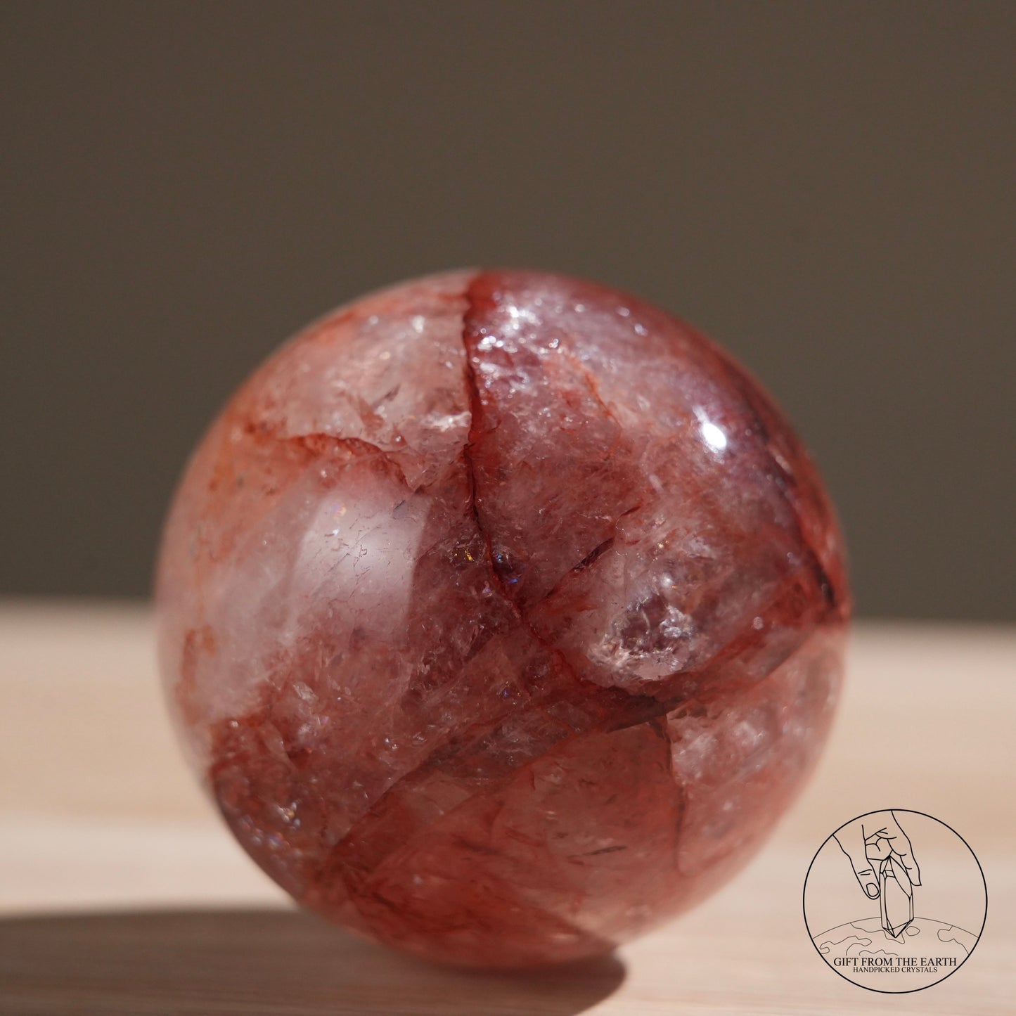 Fire quartz sphere