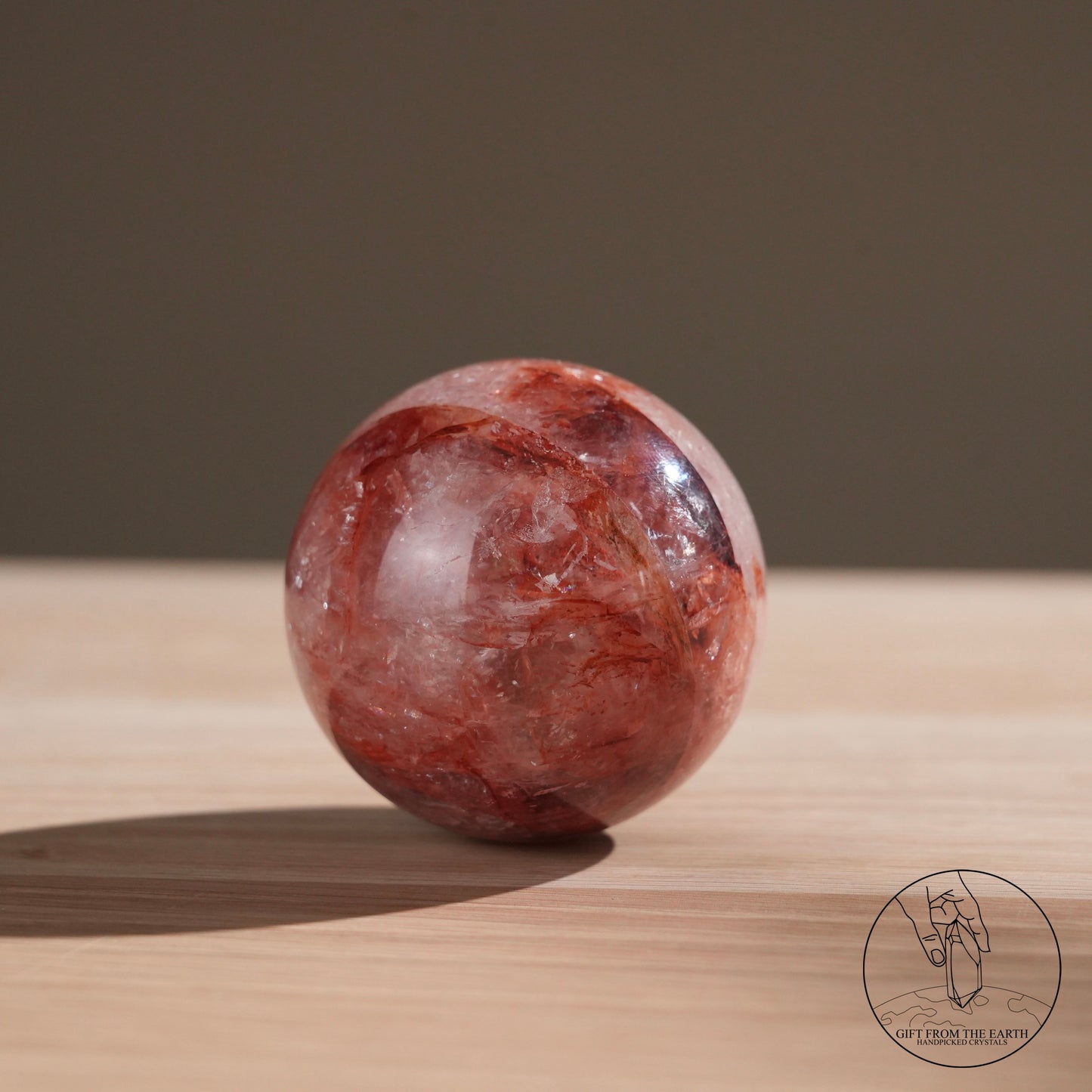 Fire quartz sphere