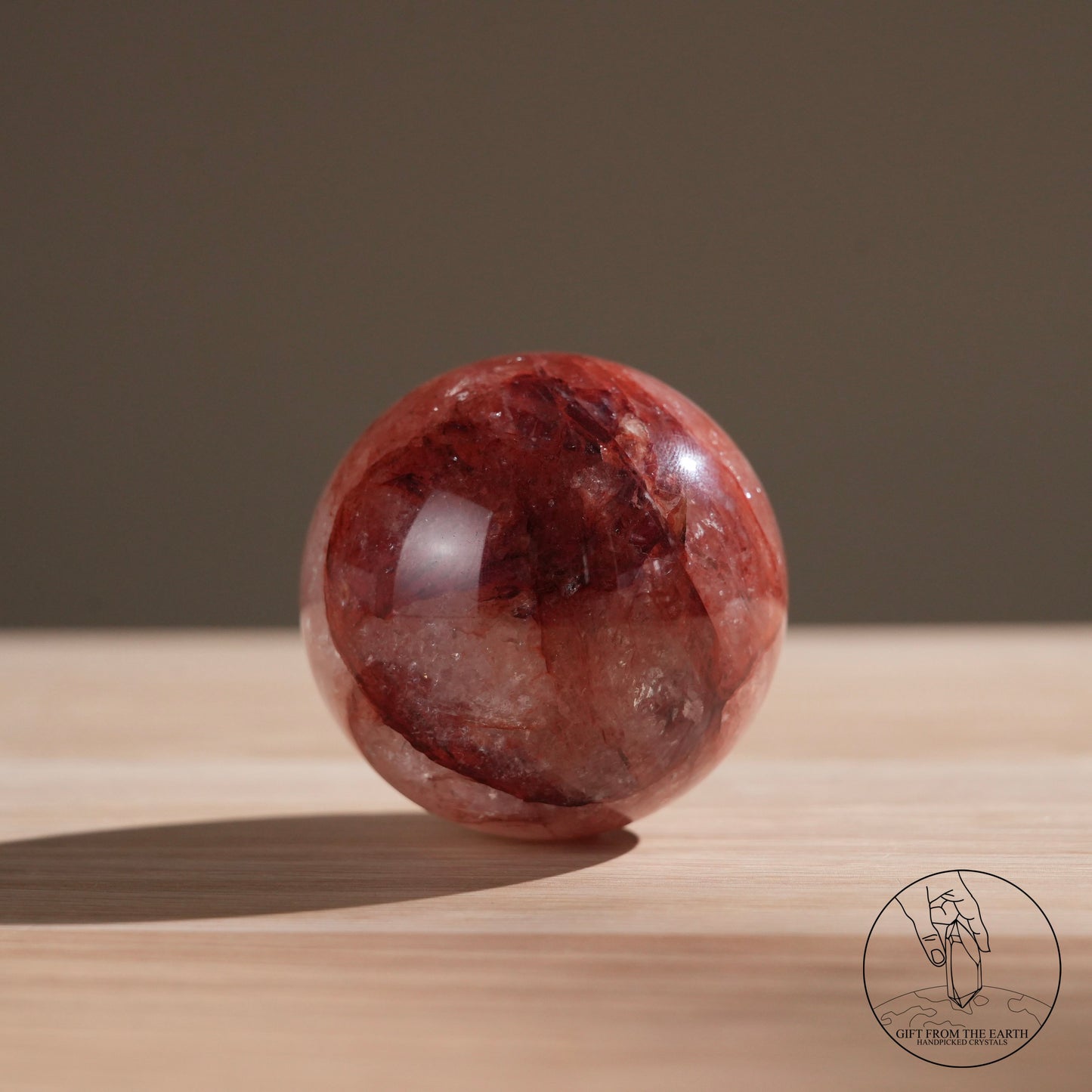 Fire quartz sphere