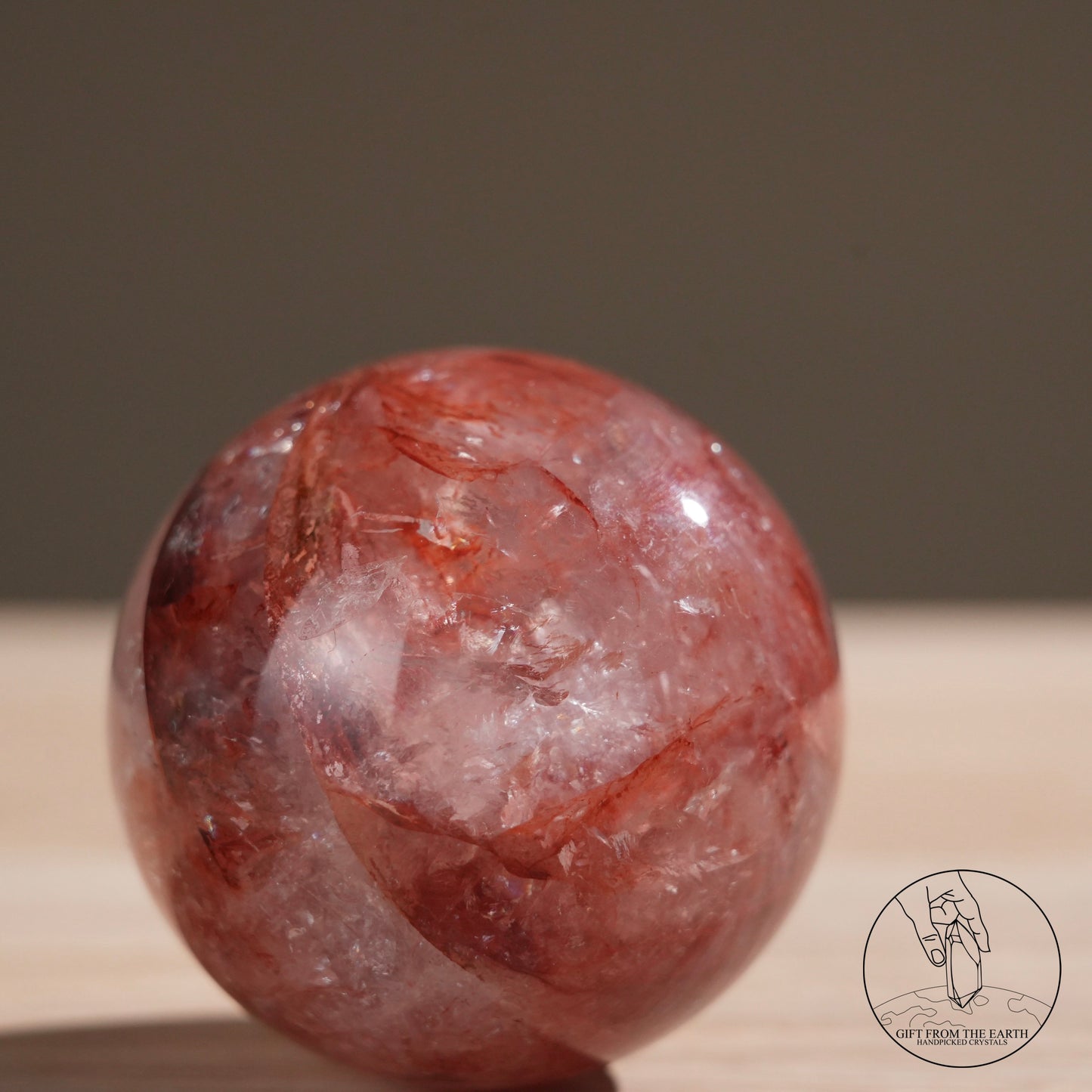 Fire quartz sphere