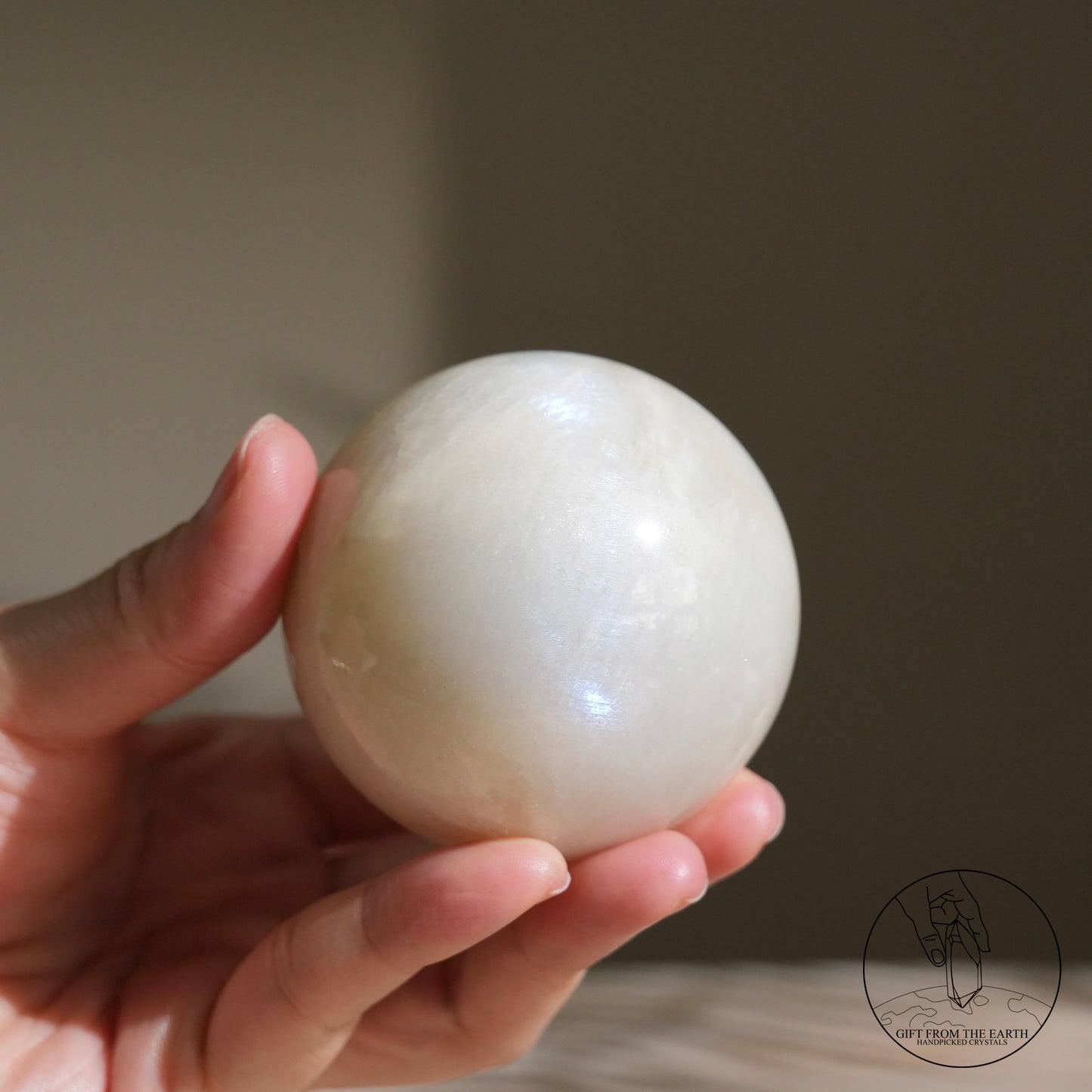 Sri Lankan white moonstone sphere