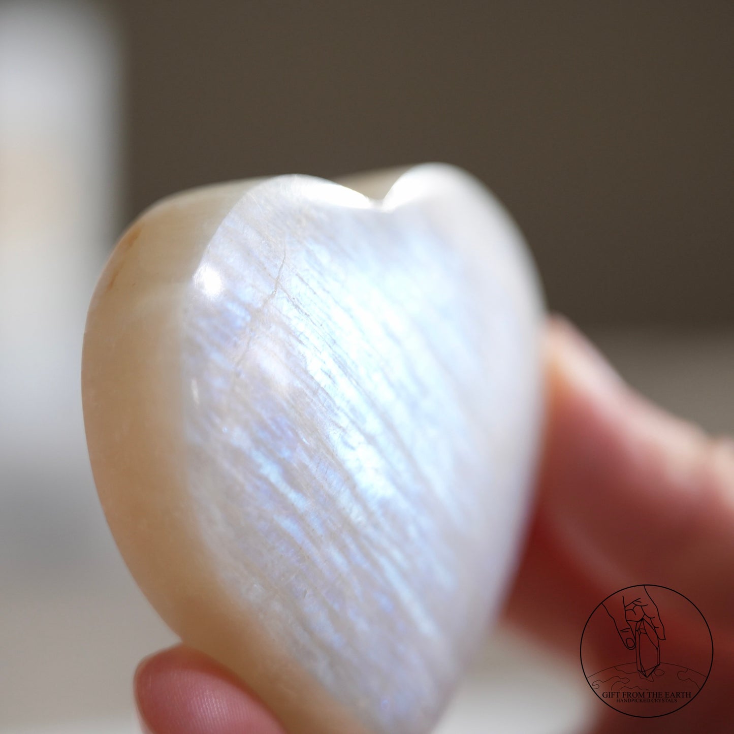 Sri Lankan white moonstone heart