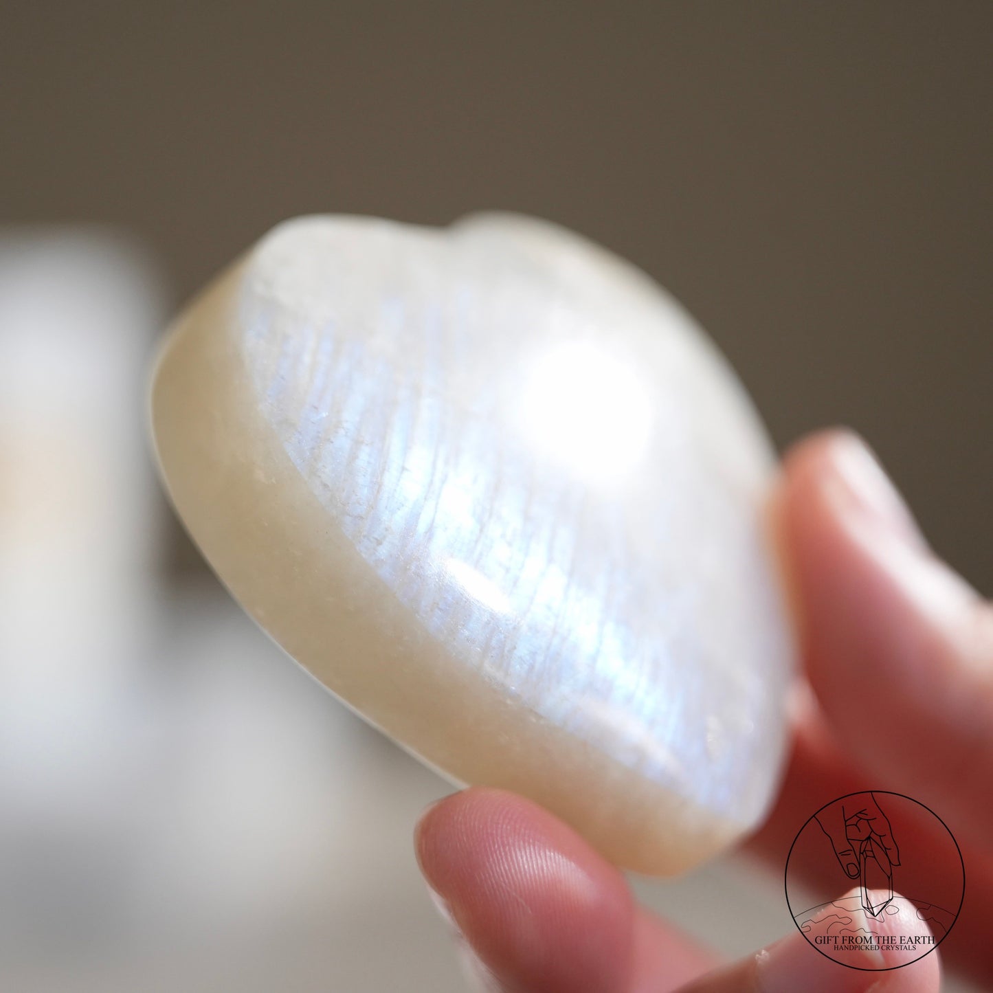 Sri Lankan white moonstone heart