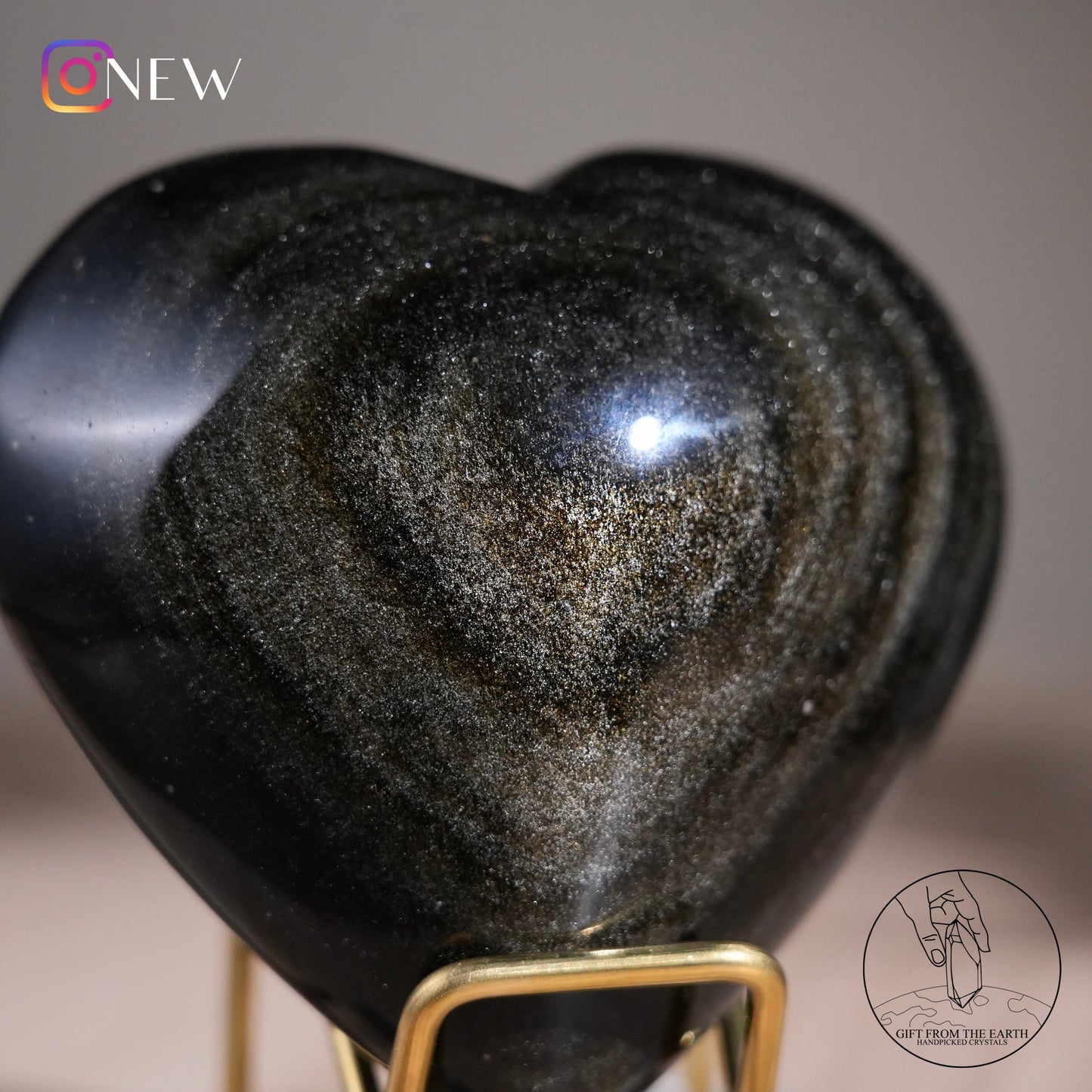 Golden obsidian heart